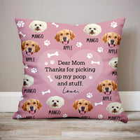 Thumbnail for Personalized Pet Face Dog Funny Letter To Dog Mom Dad Pillow, Gift For Pet Lover AD