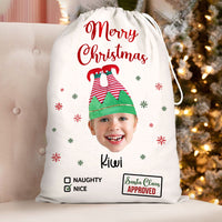 Thumbnail for Personalized Face Photo Funny Trouser-Shaped Noel Hat Christmas Bag, Holiday Gift For Family AB