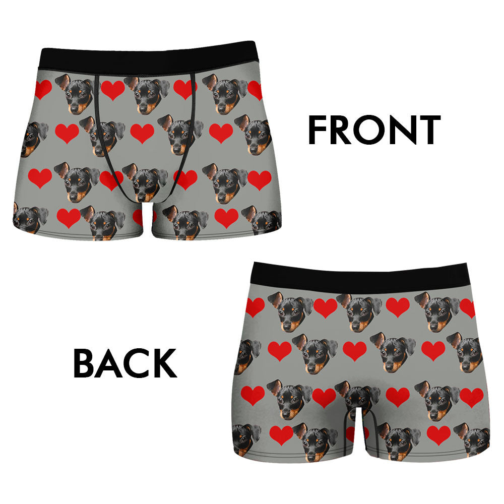 Custom Face Photo Dog Cat Men's Boxer Briefs, Gift For Him AI