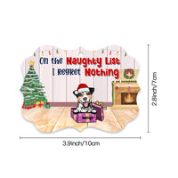 Thumbnail for On The Naughty List Personalized Dog Christmas MDF Ornament, Customized Holiday Ornament AE
