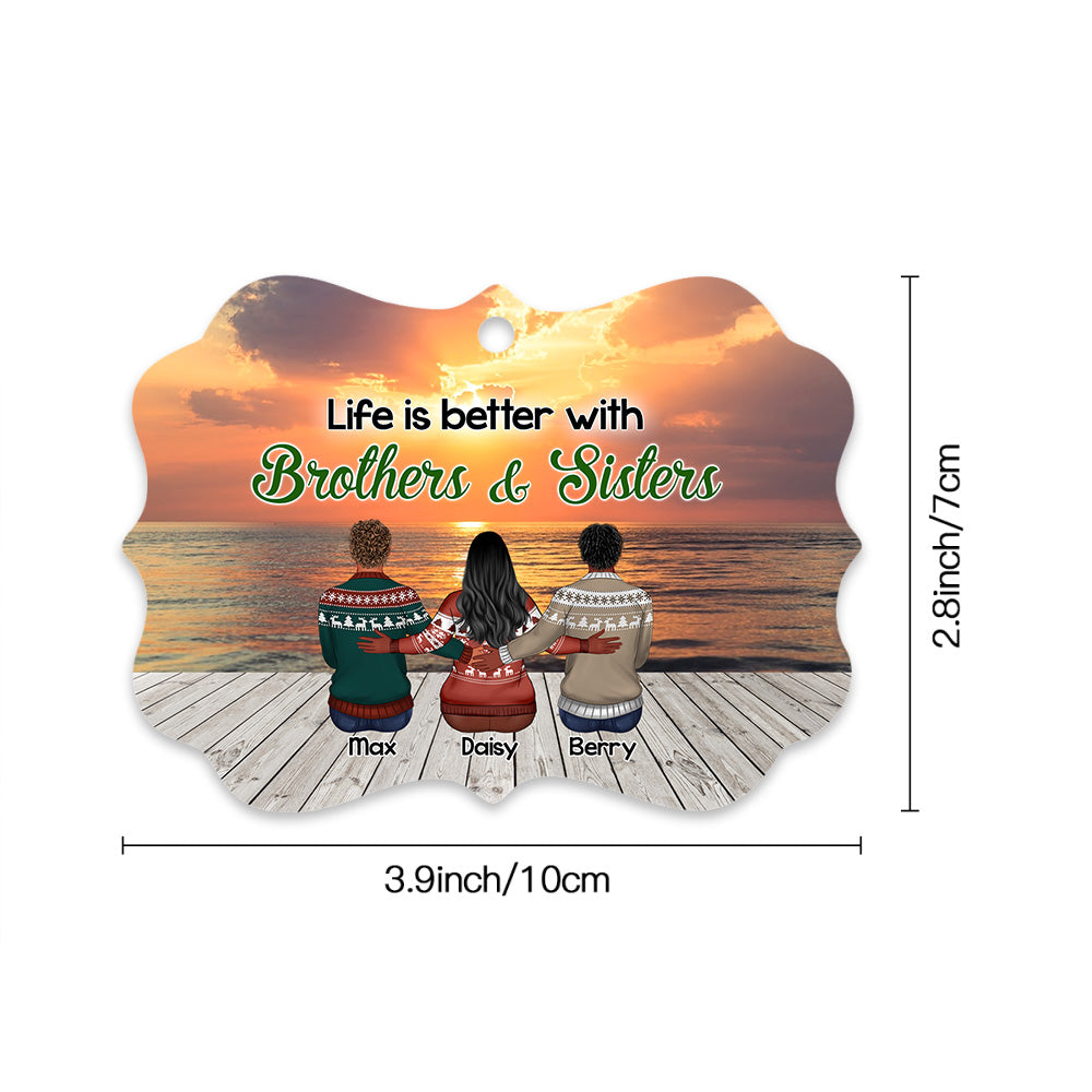 Personalized Family Members Brother Sister MDF Ornament AE