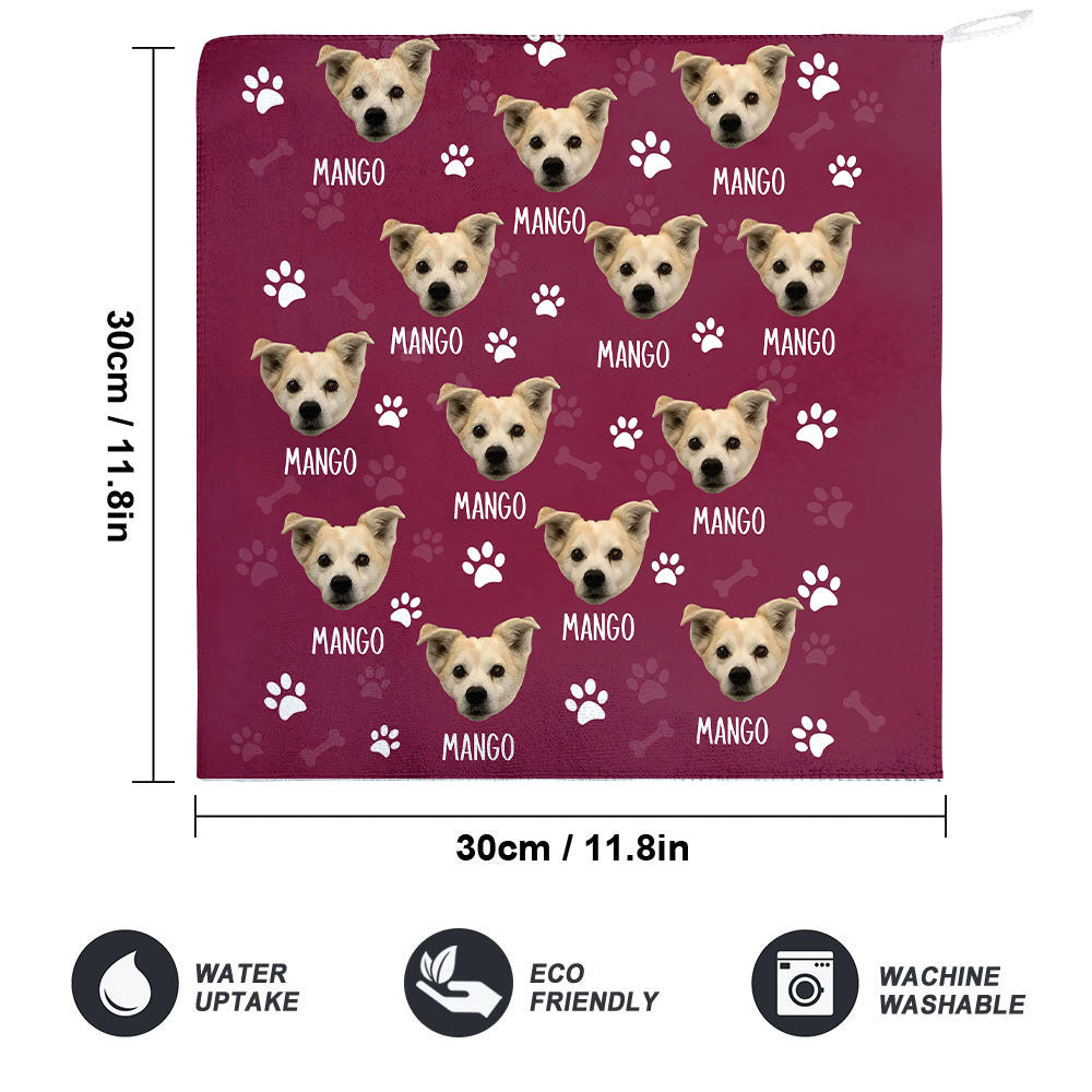 Custom Dog Cat Photo With Name Hand Towel, Pet Lover Gift JonxiFon