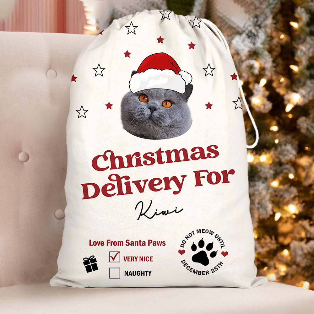 Custom Do Not Sniff/Meow Dog Cat Photo Christmas Bag, Christmas Gift AB