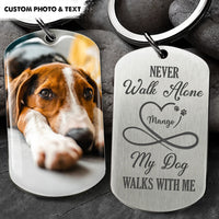 Thumbnail for Never Walk Alone Pet Memorial Metal Keychain, Pet Loss Gift AA