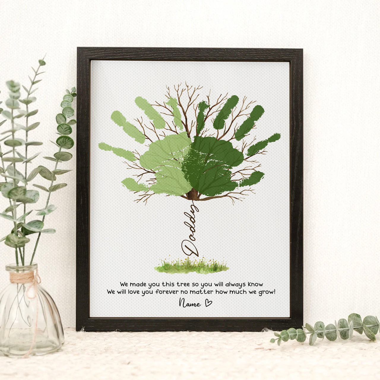 Daddy We Made You This Tree Photo Frame, Kids Handprint Keepsake AA