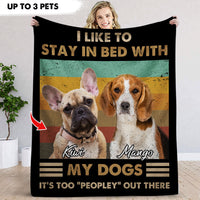 Thumbnail for I Like To Stay In Bed With My Dog Photo Blanket, Dog Lover Gift AB