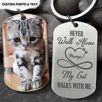 Thumbnail for Never Walk Alone Pet Memorial Metal Keychain, Pet Loss Gift AA