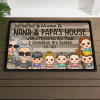 Thumbnail for Personalized Welcome To Grandma Grandpa Family House Doormat, Custom Kids AB