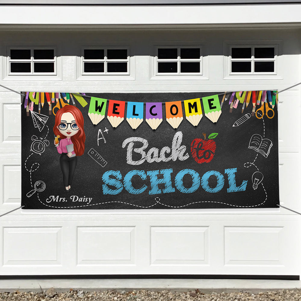 Welcome Back To School Teacher Banner, Classroom Decor AJ