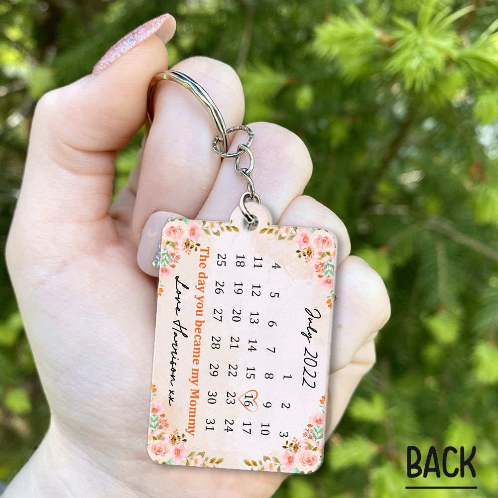 Personalized The Day You Became My Mom Acrylic Keychain, Gift For Mom JonxiFon