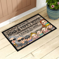 Thumbnail for Personalized Welcome To Grandma Grandpa Family House Doormat, Custom Kids AB