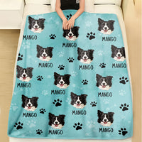 Thumbnail for Custom Pet Photo & Paws Fleece Blanket, Pet Lover Gift AB