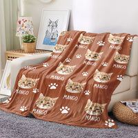 Thumbnail for Custom Pet Photo & Paws Fleece Blanket, Pet Lover Gift AB