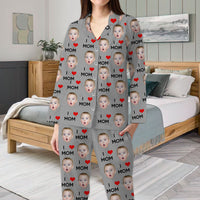 Thumbnail for Custom We Love Dad Mom Photo Family Pajamas Set, Gift For Family AB