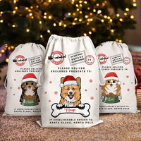 Thumbnail for Custom Dog Cat Clipart Christmas Bag, Christmas Gift, Santa Sacks AB