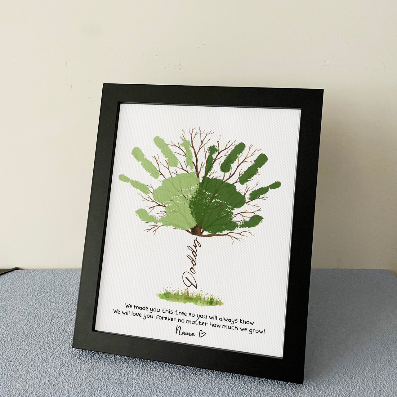 Daddy We Made You This Tree Photo Frame, Kids Handprint Keepsake AA