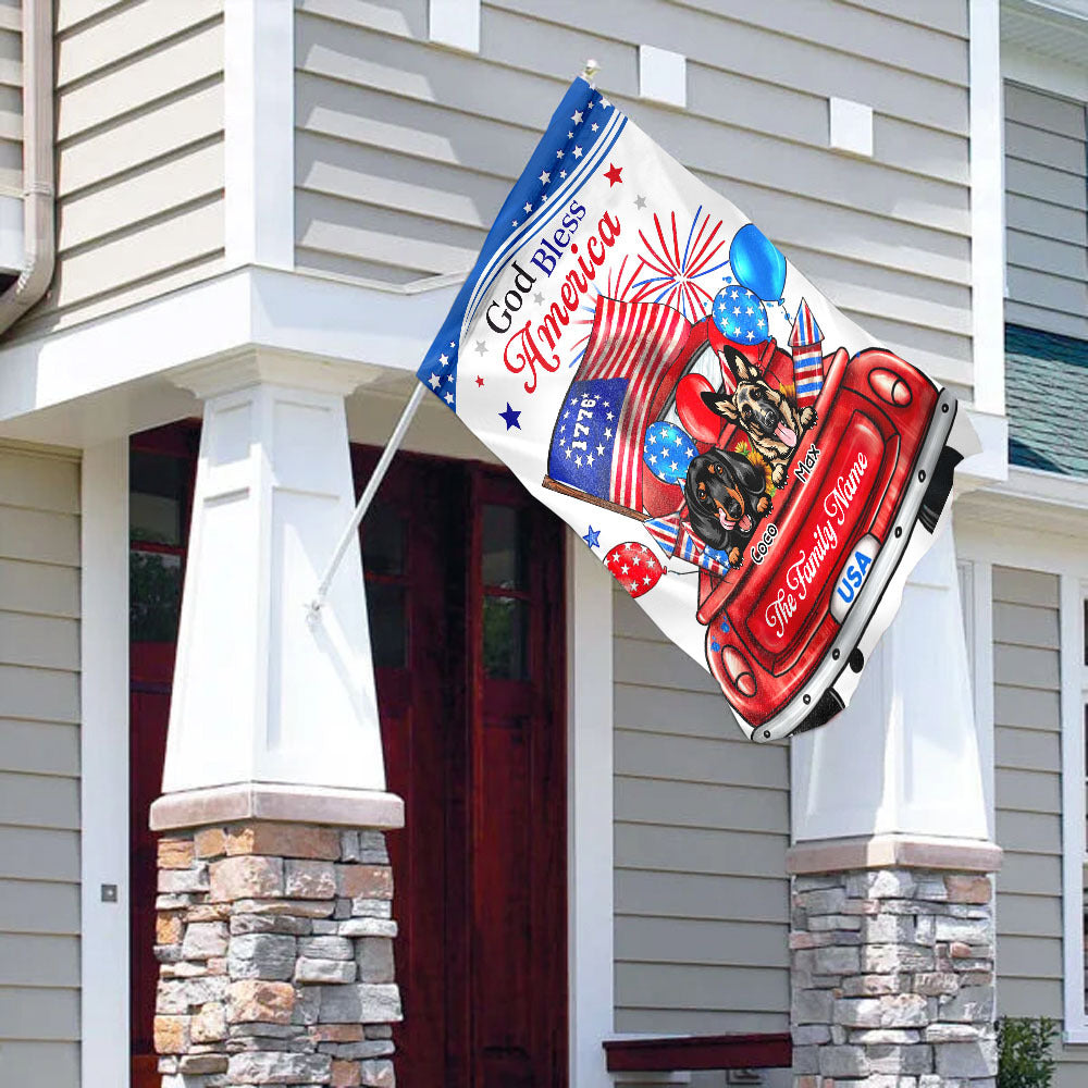God Bless America Dog Flag, 4th Of July Decoration AD