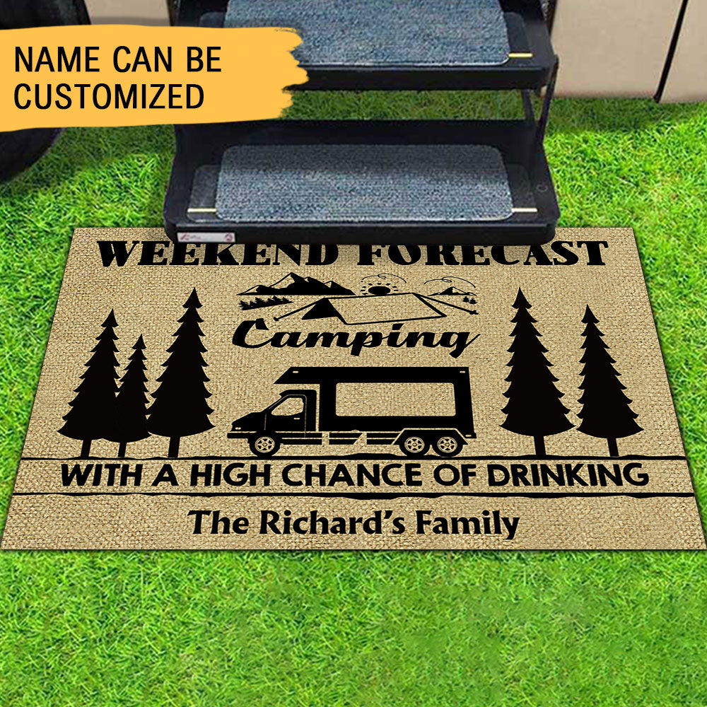 Forecast Camping with A High Chance of Drinking, Camping Doormat AB