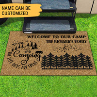 Thumbnail for Welcome To Our Camp, The Best Day Are Spent – Camping Welcome Doormat AB