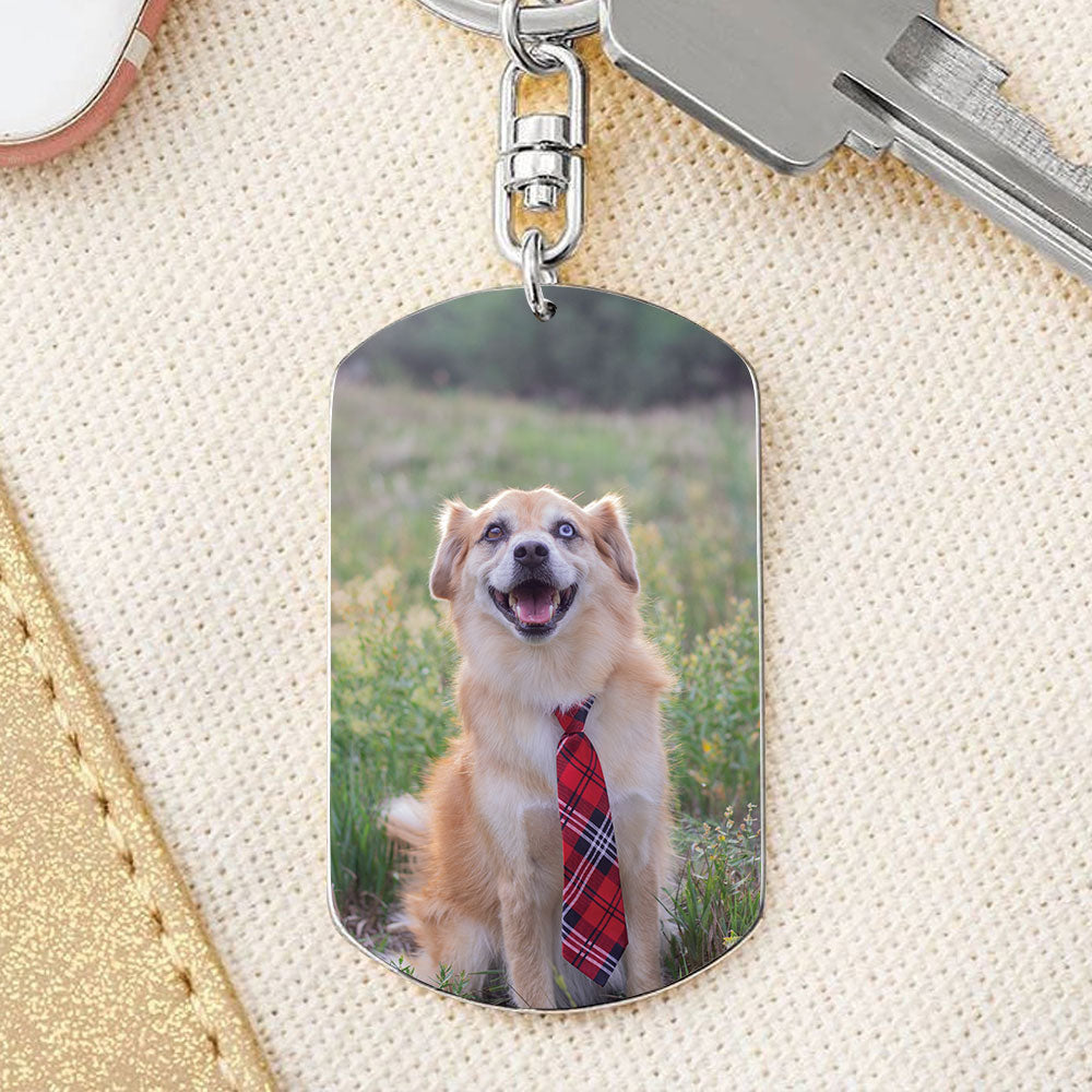 No Longer By My Side But Forever In My Heart - Dogs Keychain Memorial Gift AA