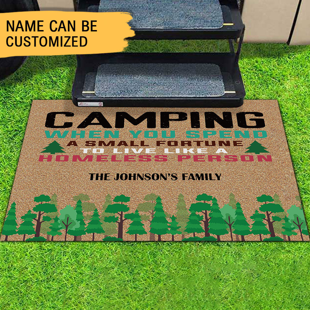 Camping When You Spend A Small Fortune To Live Like A Homeless Person -  Camping Doormat AB