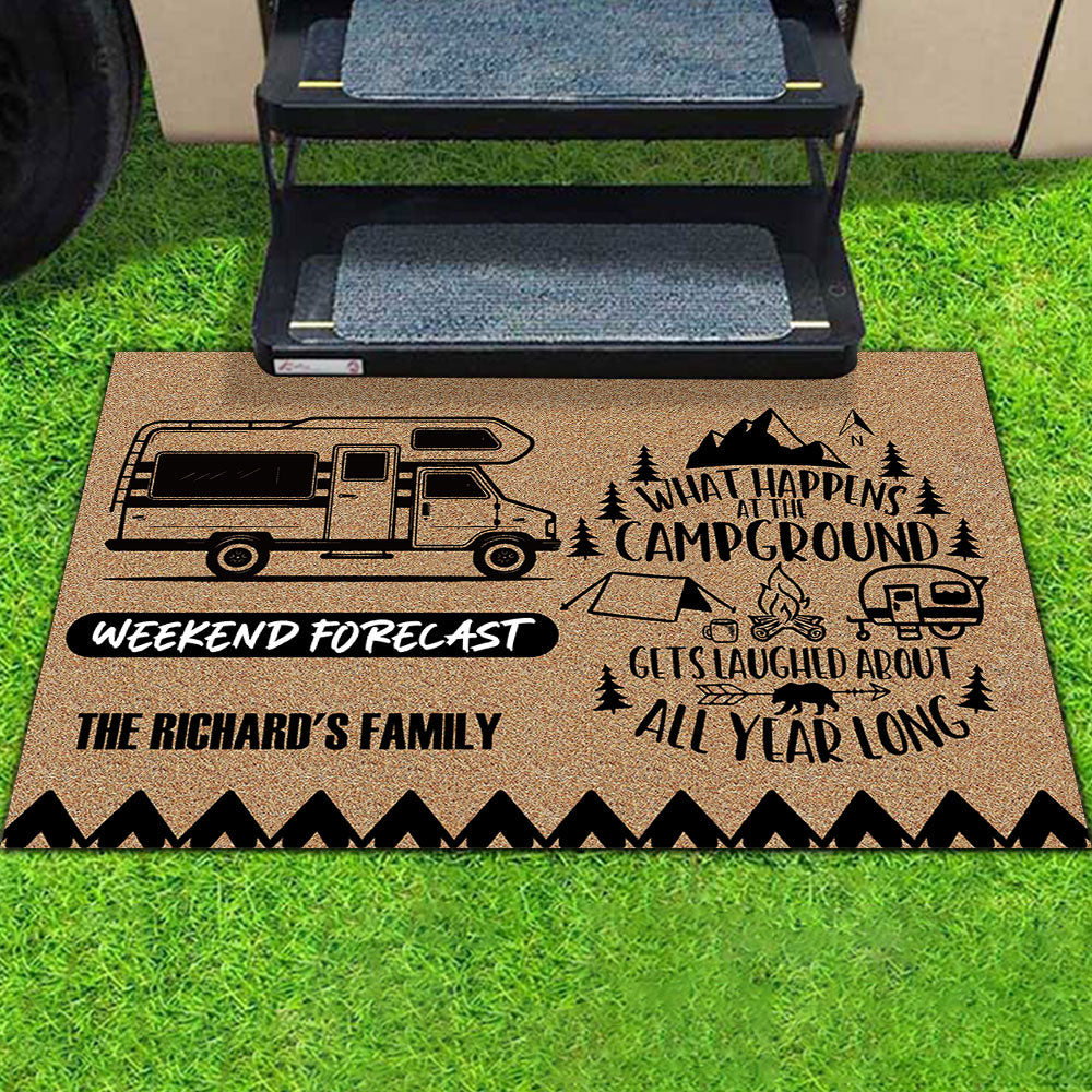 Weekend Forecast, What Happens At The Campground - Camping Doormat AB