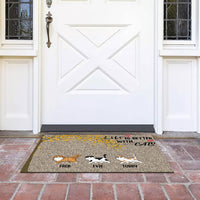 Thumbnail for Life Is Better With Cats Falling Leaves - Personalized Cat Doormat AB