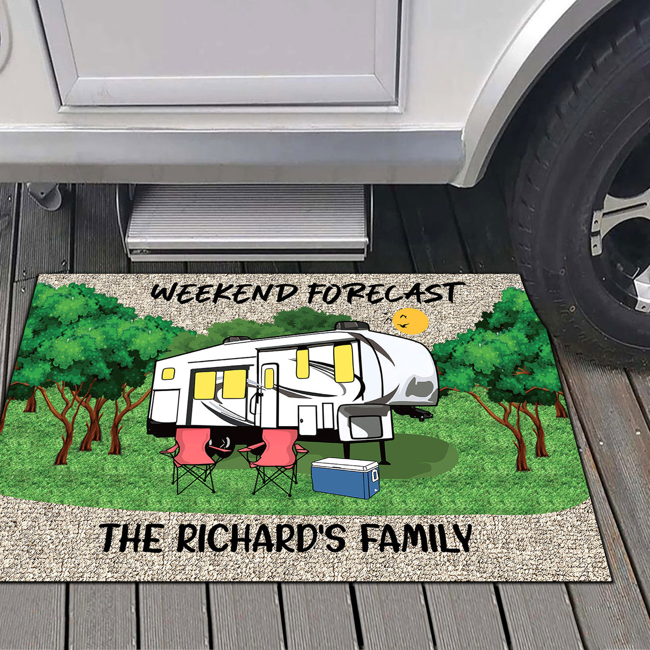 Weekend Forecast, Family Camping Doormat, RVs Campers Gift AB