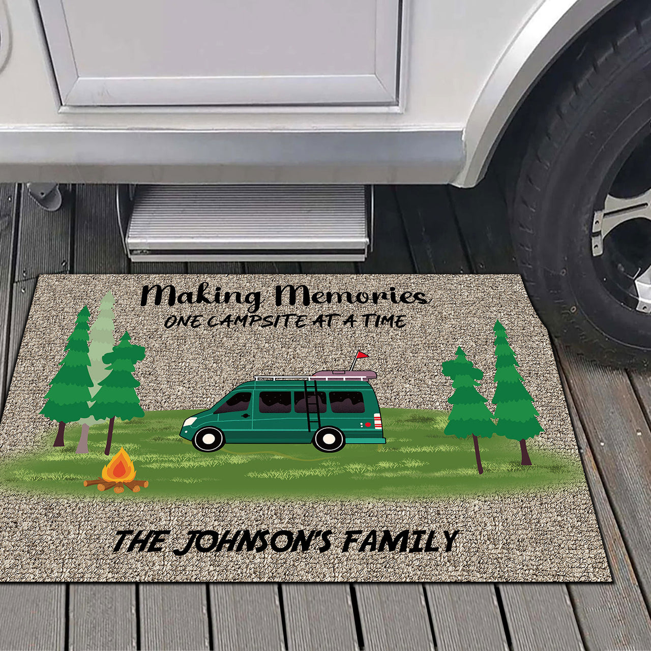 Making Memories One Campsite At a Time, RVs Doormat Gift For Campers AB