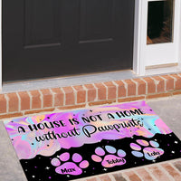 Thumbnail for Hologram Pawprints A House Is Not A Home Without Pawprints - Pets Personalized Doormat Ann