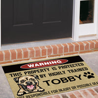 Thumbnail for This Property Is Protected By Highly Trained Dog - Funny Dog Doormat AB