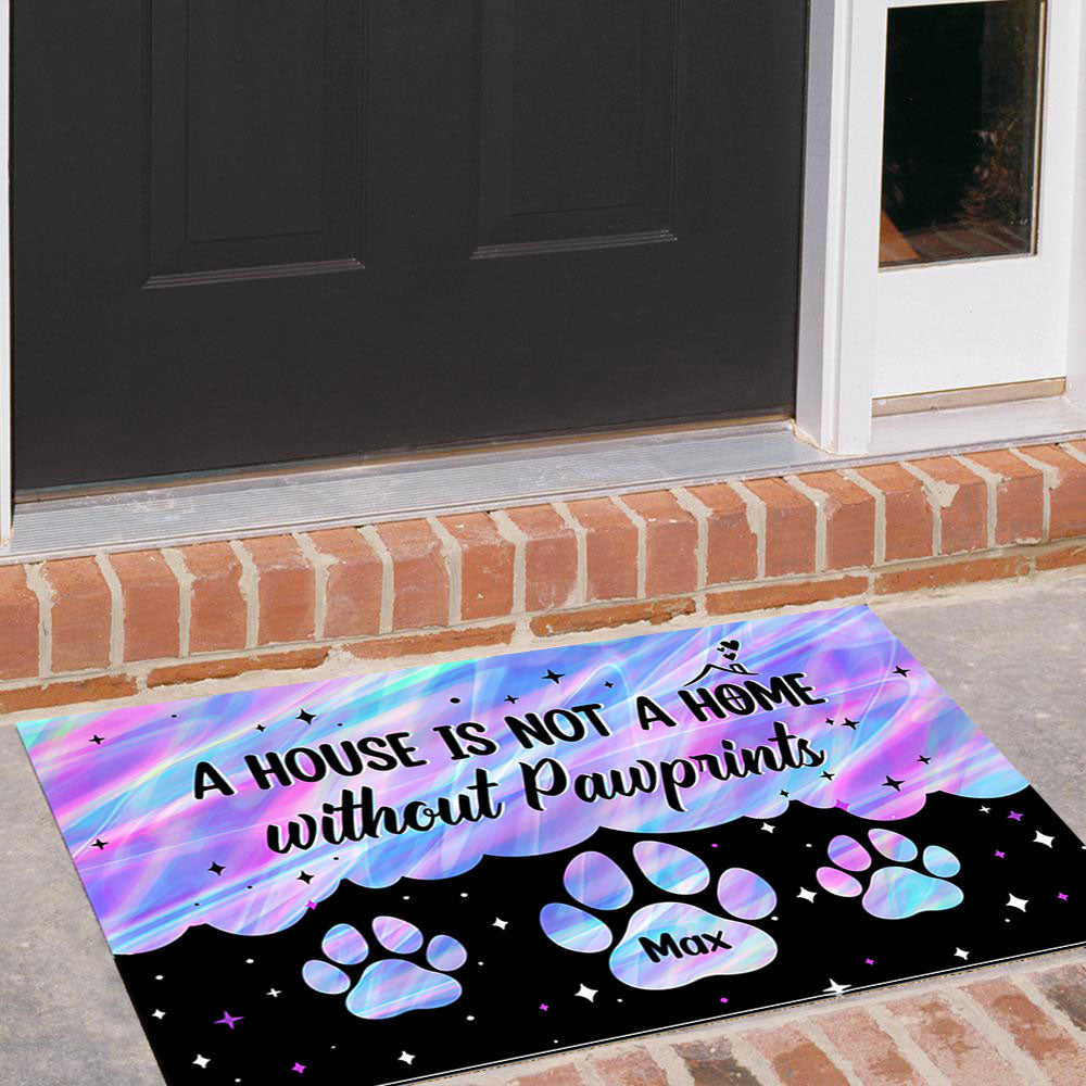 Hologram Pawprints Pets Personalized Doormat AB