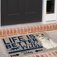 Thumbnail for Life Is Better With Cats Upload Photo Doormat, Gifts For Cat Lovers AB