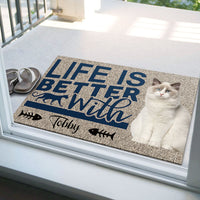 Thumbnail for Life Is Better With Cats Upload Photo Doormat, Gifts For Cat Lovers AB