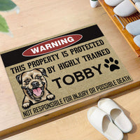 Thumbnail for This Property Is Protected By Highly Trained Dog - Funny Dog Doormat AB