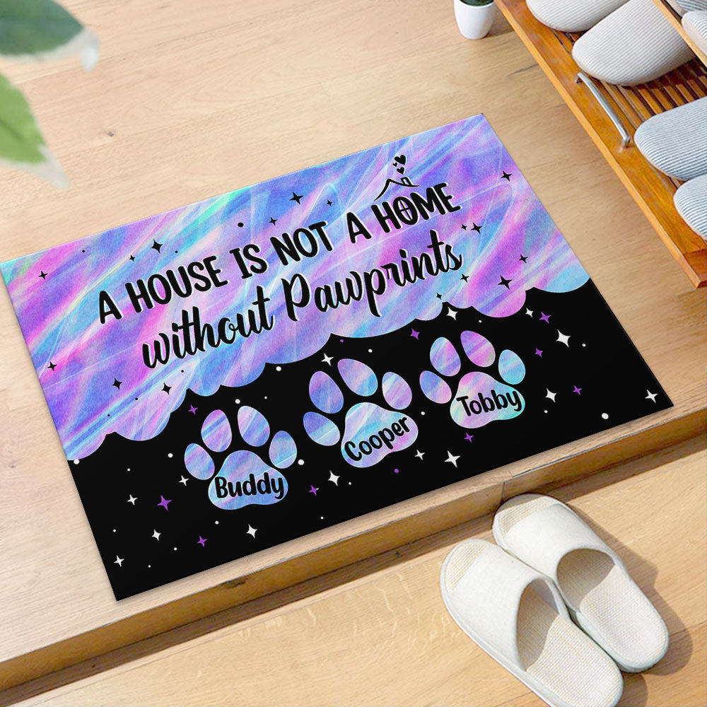 Hologram Pawprints Pets Personalized Doormat AB