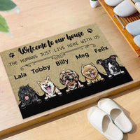 Thumbnail for Welcome To Our House - The Humans Live Here With Us - Dogs Personalized Doormat AB