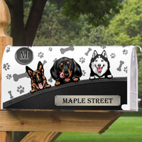 Thumbnail for Leather Pattern Dog Personalized Mailbox Decal- Gift for Dog Lovers AF