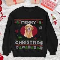 Thumbnail for Pet In My Heart Photo Ugly Christmas Sweatshirt, All-Over-Print Sweatshirt AB