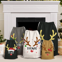 Thumbnail for Custom Reindeer With Name Family Christmas Bag, Christmas Gift AB