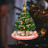 Thumbnail for Personalized Christmas Tree Grandkids Printed Acrylic Ornament, Holiday Gift For Grandma, Nana, Mimi, Mommy, Aunt AE
