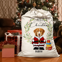 Thumbnail for Personalised Face Photo Merry Christmas Santa Family Christmas Bag AB