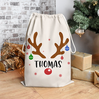 Thumbnail for Custom Reindeer With Name Family Christmas Bag, Christmas Gift AB
