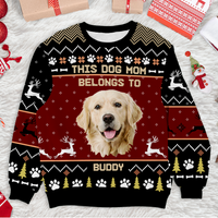 Thumbnail for This Dog Mom Belongs To Ugly Christmas Sweater, Christmas Gift For Dog Mom Dog Dad AB