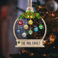 Thumbnail for Personalized Family Custom Angel Pet Christmas Balls Printed Acrylic Ornament, Holiday Gift For Family AE