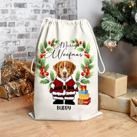 Thumbnail for Personalised Face Photo Merry Christmas Santa Family Christmas Bag AB