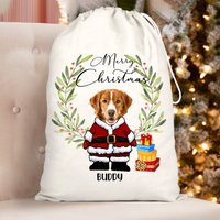 Thumbnail for Personalised Face Photo Merry Christmas Santa Family Christmas Bag AB