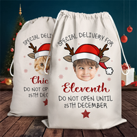 Thumbnail for Custom Christmas Reindeer Photo Christmas Bag, Christmas Gift AB